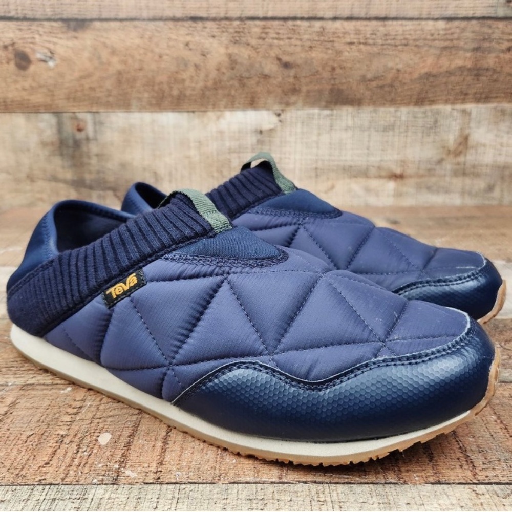 Teva Ember Moc Men Sz 10 Blue Quilted Comfort Slip-On Shoes 1018226 Comfort